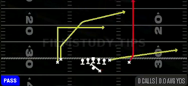 PA Go Slot Cross — Pass play diagram