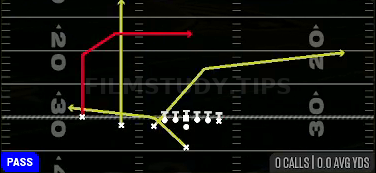 PA Dagger U Cross — Pass play diagram
