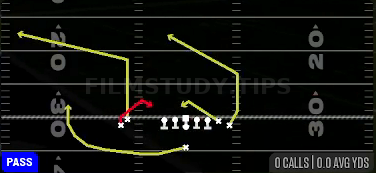 Flanker Spot — Pass play diagram