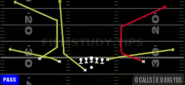 Strike HB Seam — Pass play diagram