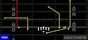 Deep Attack — Pass play diagram