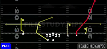 Shock H Option — Pass play diagram