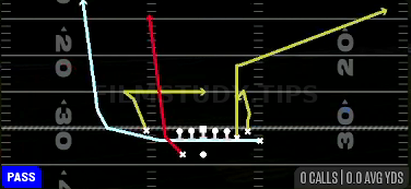 MTN Clear HB Seam — Pass play diagram