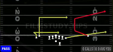 Corner Strike — Pass play diagram