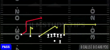 WR Short Post — Pass play diagram