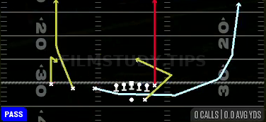 Cheat Clearout Seam — Pass play diagram