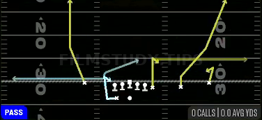 Shuffle Shock HB Choice Go — Pass play diagram