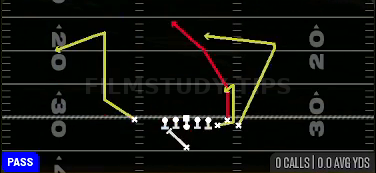 PA X Out Cross — Pass play diagram