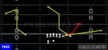 518 Hook — Pass play diagram