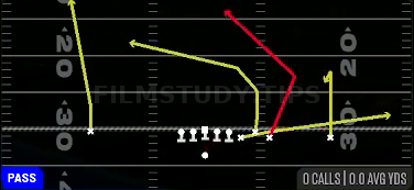 Inside Post — Pass play diagram