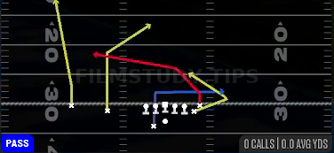 Cross Trail — Pass play diagram