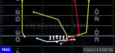 Fake Jet HB Seam — Pass play diagram