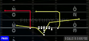 PA X Deep Out — Pass play diagram