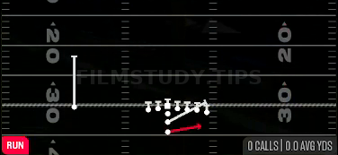 HB Zone Toss — Run play diagram