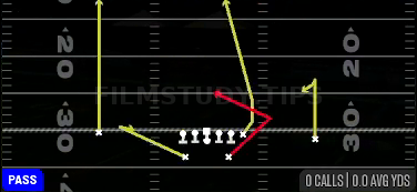 Texas — Pass play diagram