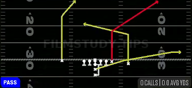 PA TE Leak — Pass play diagram