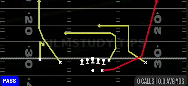 Fade HB Wheel — Pass play diagram